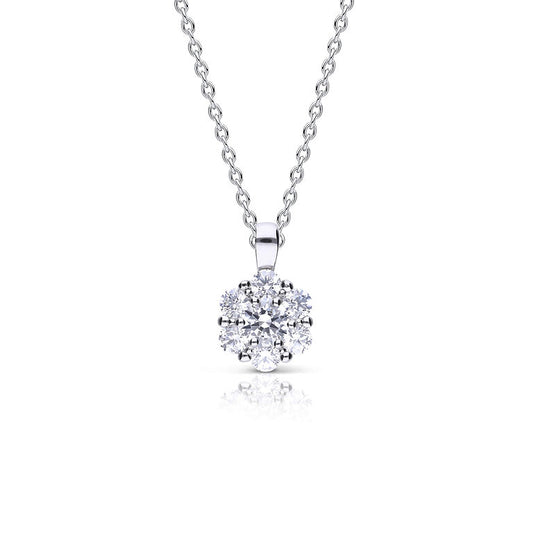 DF Flower Shape CZ Cluster Pendant