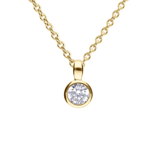 DF Gold Plate Round 0.25ct CZ Pendant