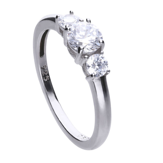 R3624 16 DF ZIRC Triple Stone Ring