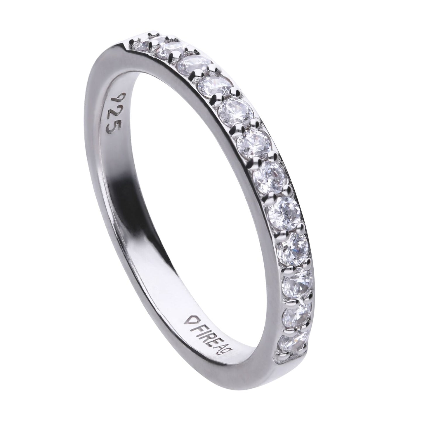 R3645 16 DF ZIRC Half Eternity Ring