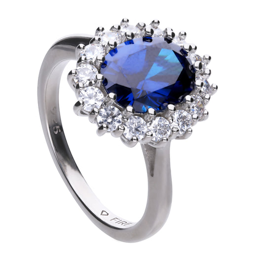 R3663 16 DF ZIRCONIA BLUE Round Ring