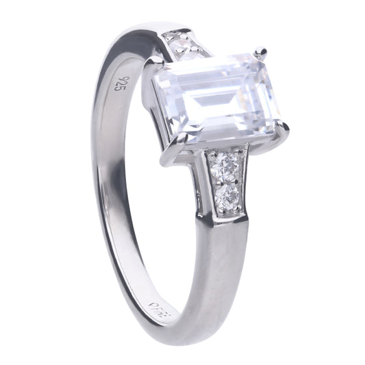 R3714 16 DF ZIRCONIA Emerald Cut Ring