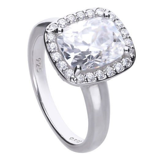 R3746 16 DF ZIRC Cush Cut Halo Ring