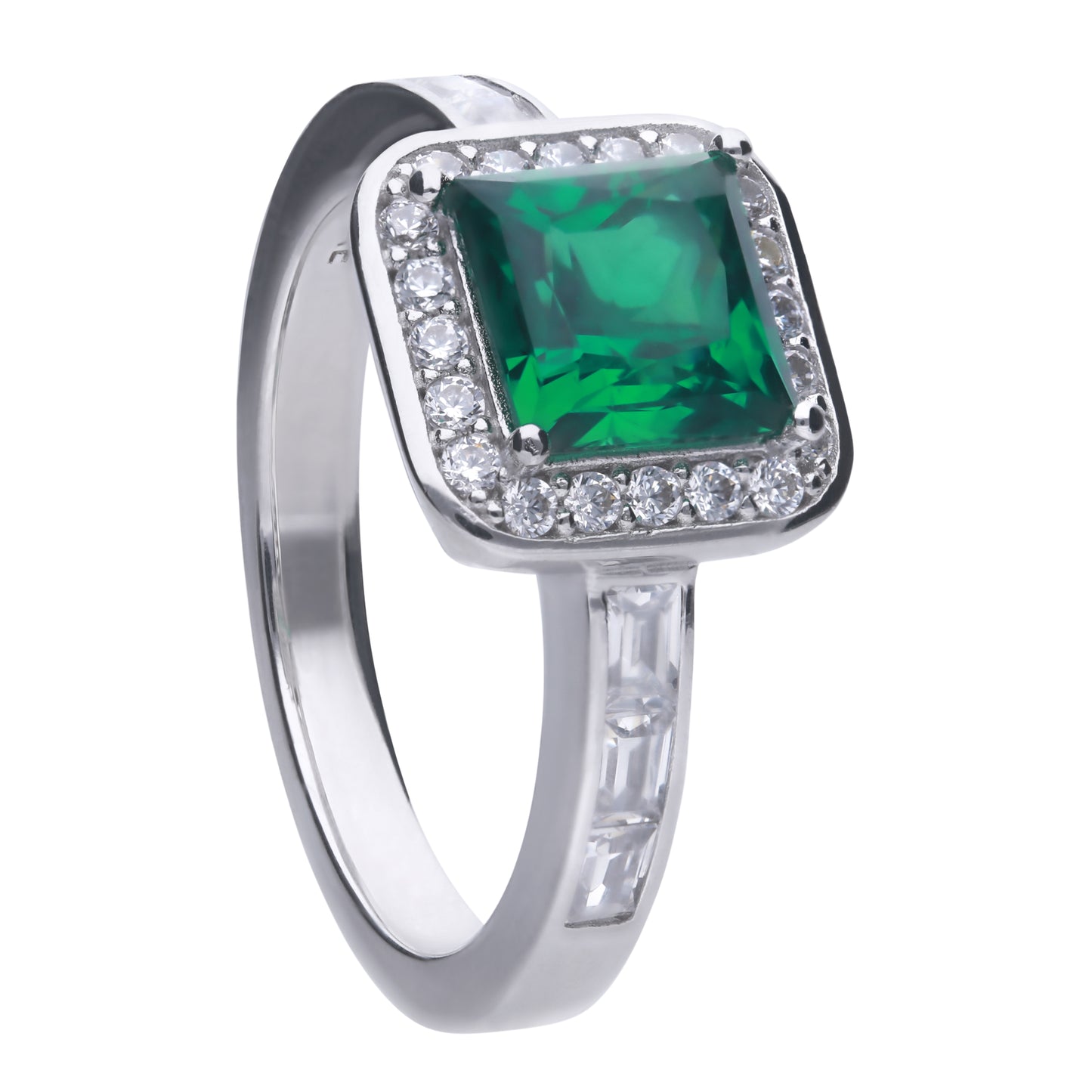 R3749 16 DF ZIRC GREEN Sqre Pve Ring