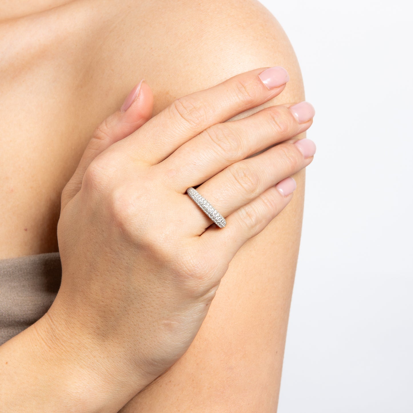 R3811 16 DF ZIRC Pave Dome Ring