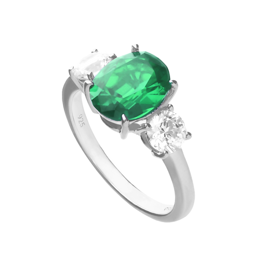 R3817 16 DF ZIRCONIA GREEN Oval Ring