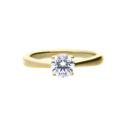 R3867 DF 4 Claw GD PL ZIRC 1.0ct Solt Ring