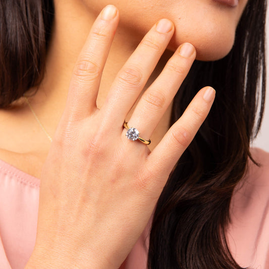 R3868 DF 4 Claw GD PL ZIR 2ct Soltr Ring