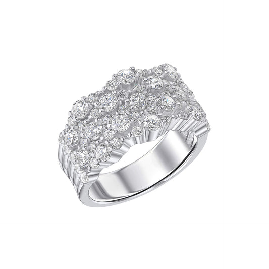R3873 16 DF ZIRCONIA Chunky Band Ring