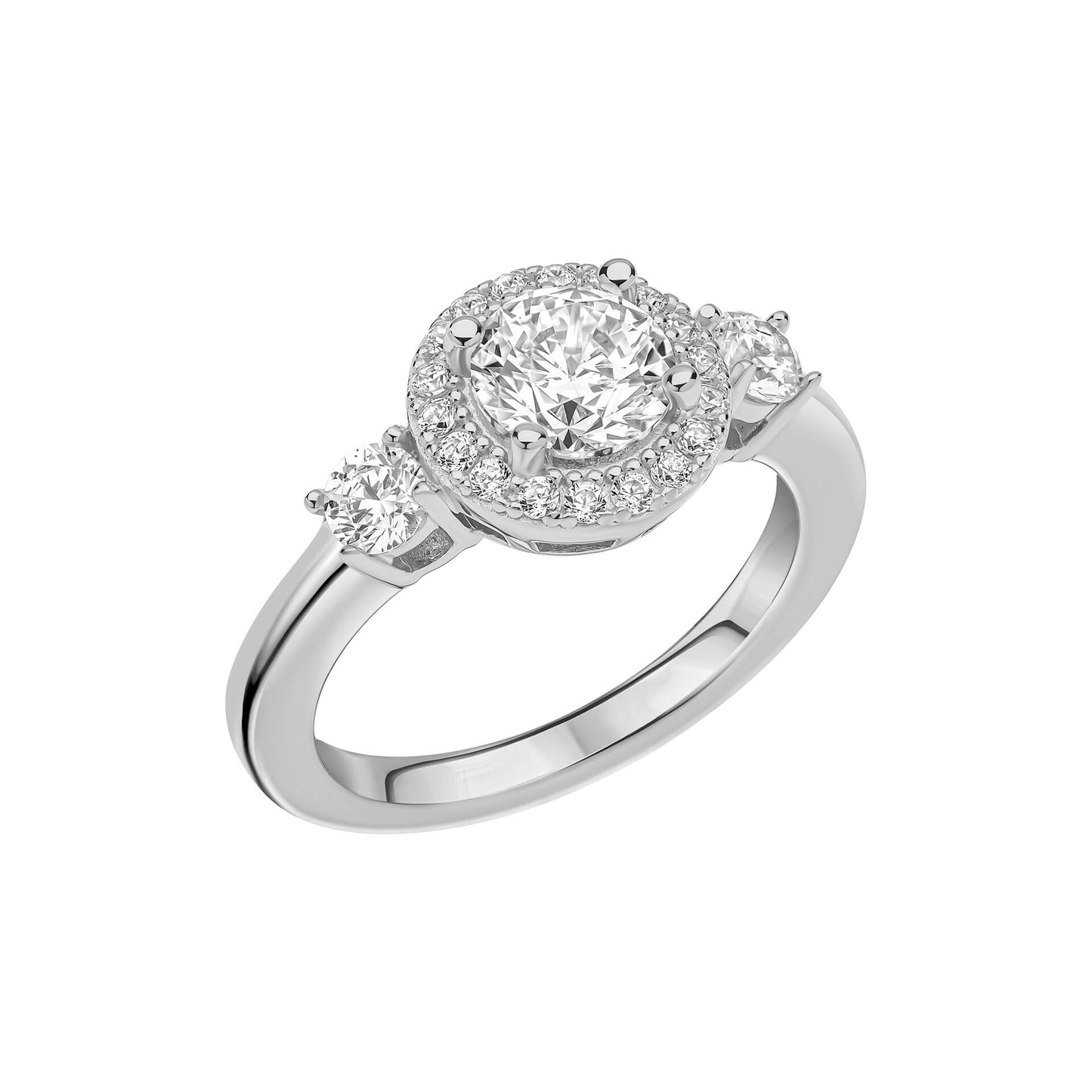 DF Round CZ Cluster Trilogy Ring