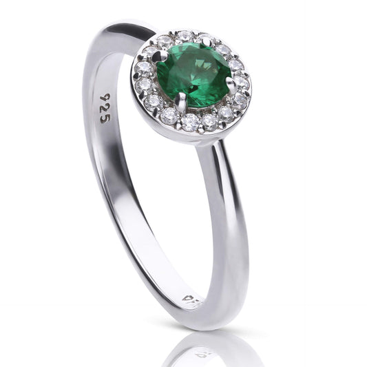 DF Round Green Nano CZ Cluster Ring