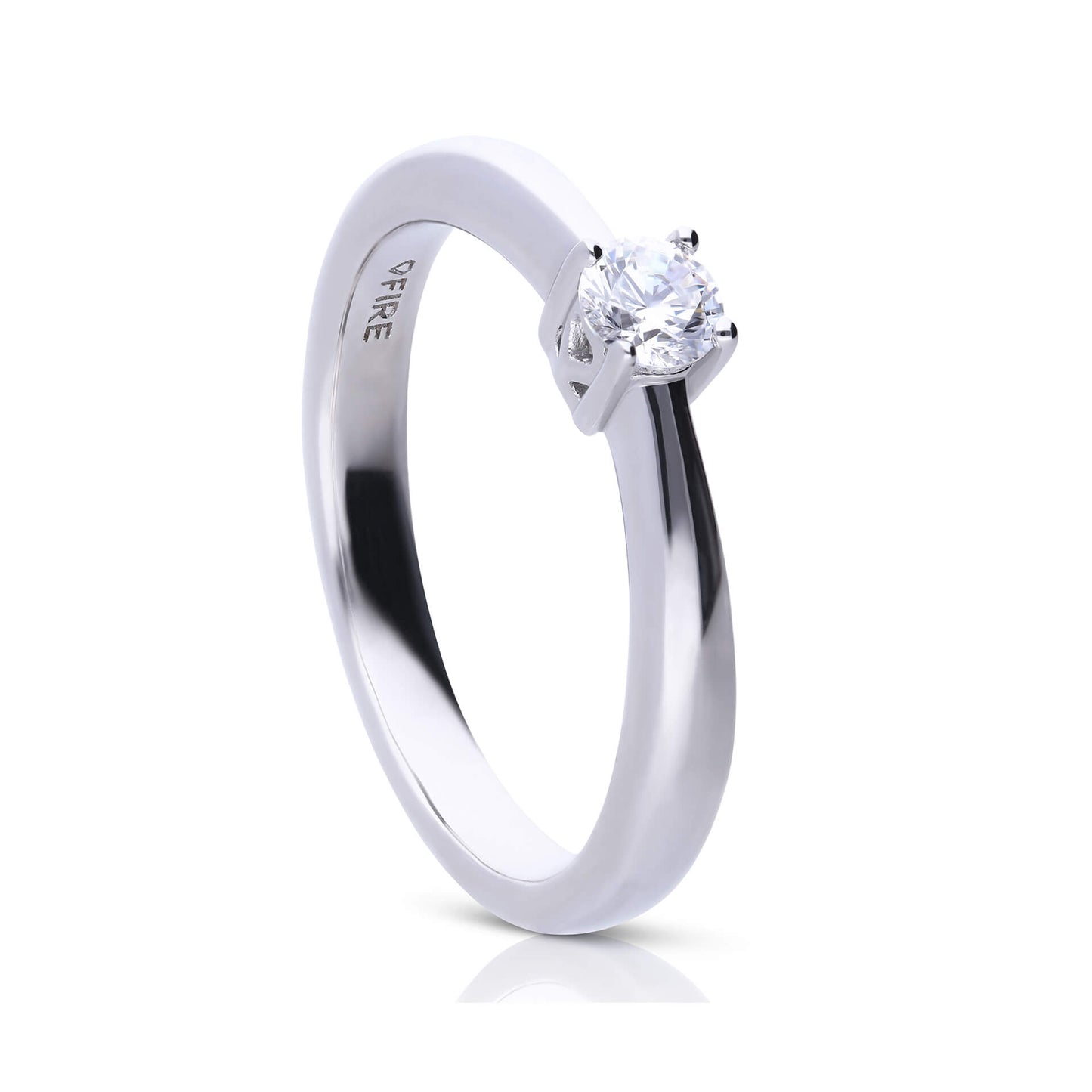 DF 4 Claw 0.25ct CZ Solitaire Ring