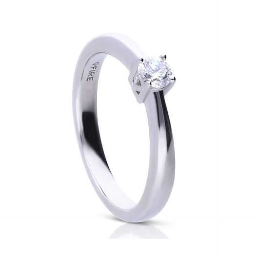 DF 4 Claw 0.25ct CZ Solitaire Ring