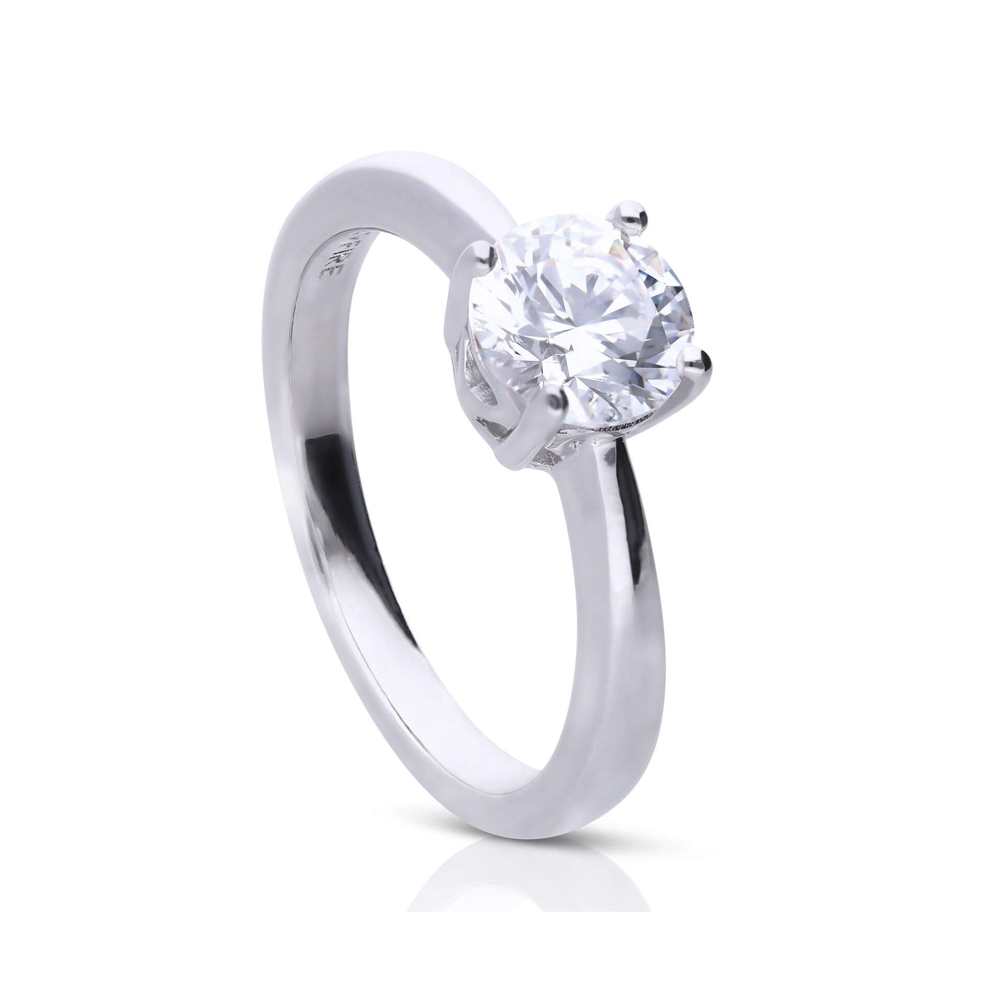 DF 4 Claw 1.5ct CZ Solitaire Ring