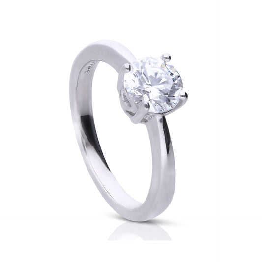 DF 4 Claw 1.5ct CZ Solitaire Ring