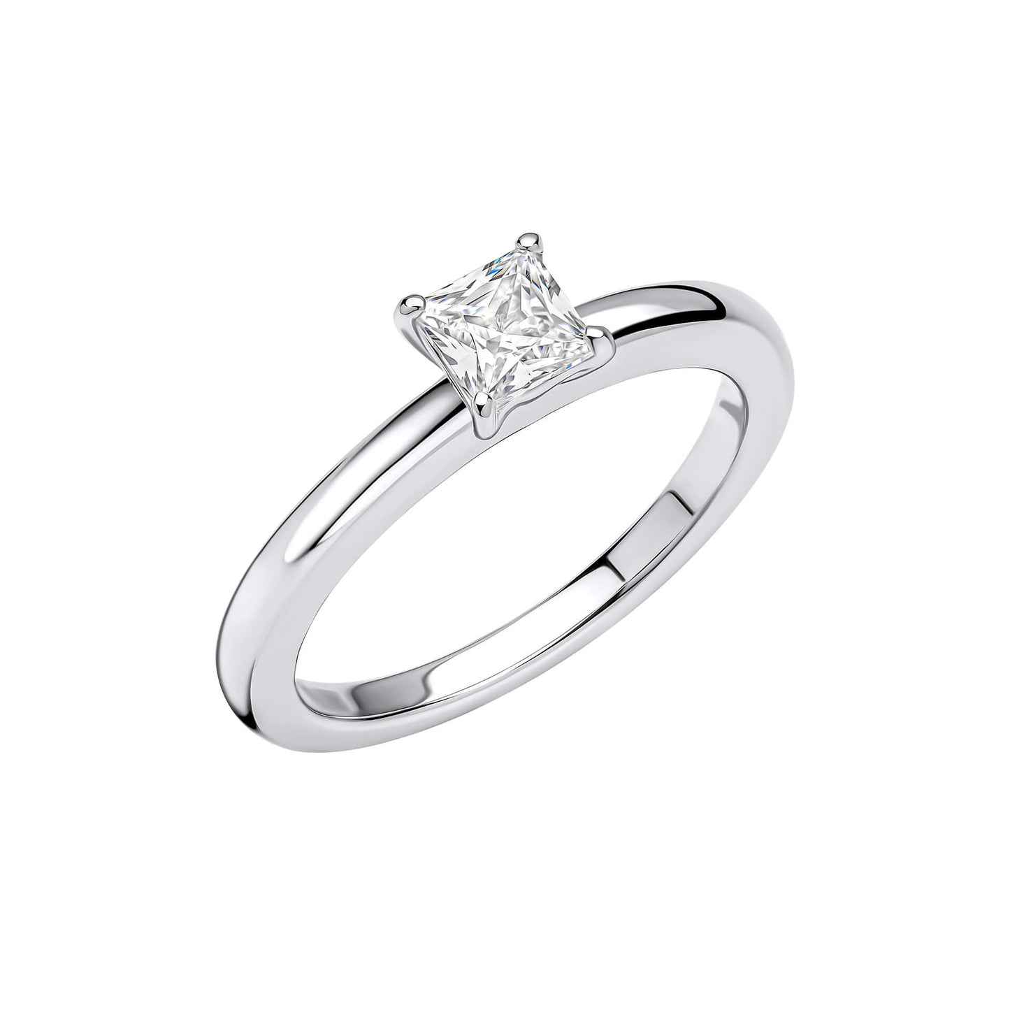 DF 4 Claw Slim CZ Solitaire Ring