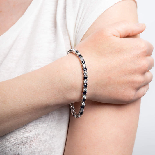 B5087 DF ZIRC BLUE Round Tennis Bacelet