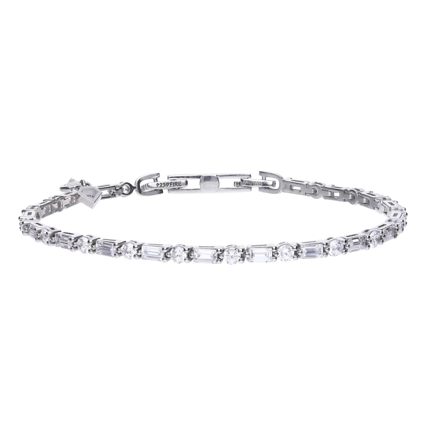B5259 DF ZIRCONIA Baguette Round Bracelet