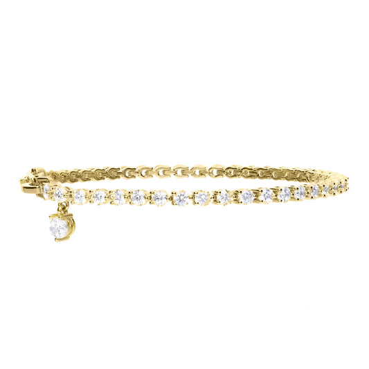 B5471 DF GLD PLT ZIRC Tennis Charm Bracelet