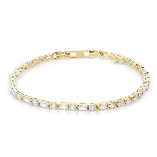 DF Gold plate tennis full CZ Bracelet