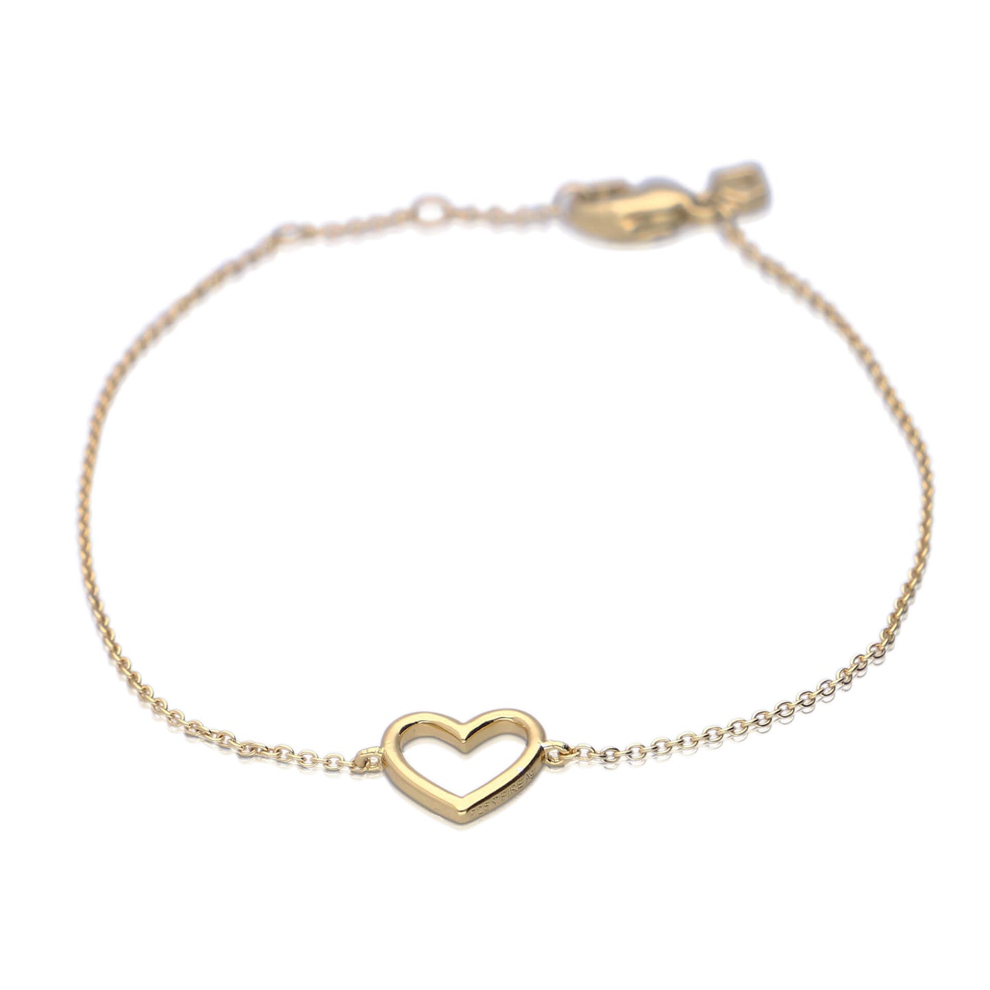 DF Gold Plate Single Hollow Heart Bracelet