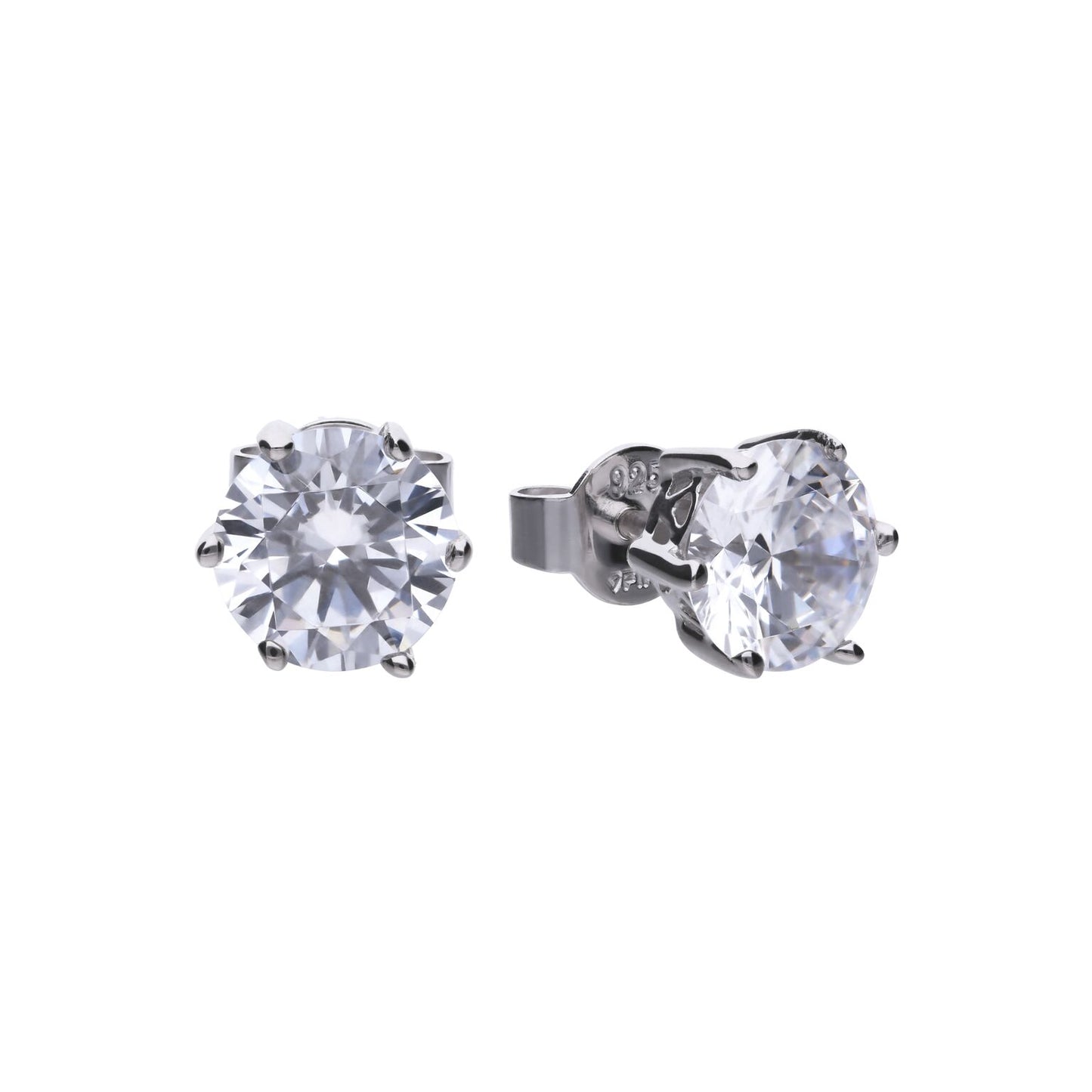 E5580 DF 6 Claw ZIRC 3ct Solitaire Std Earrings