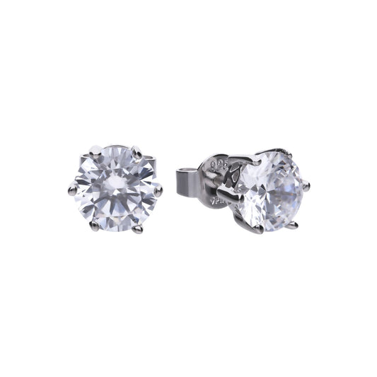 E5580 DF 6 Claw ZIRC 3ct Solitaire Std Earrings
