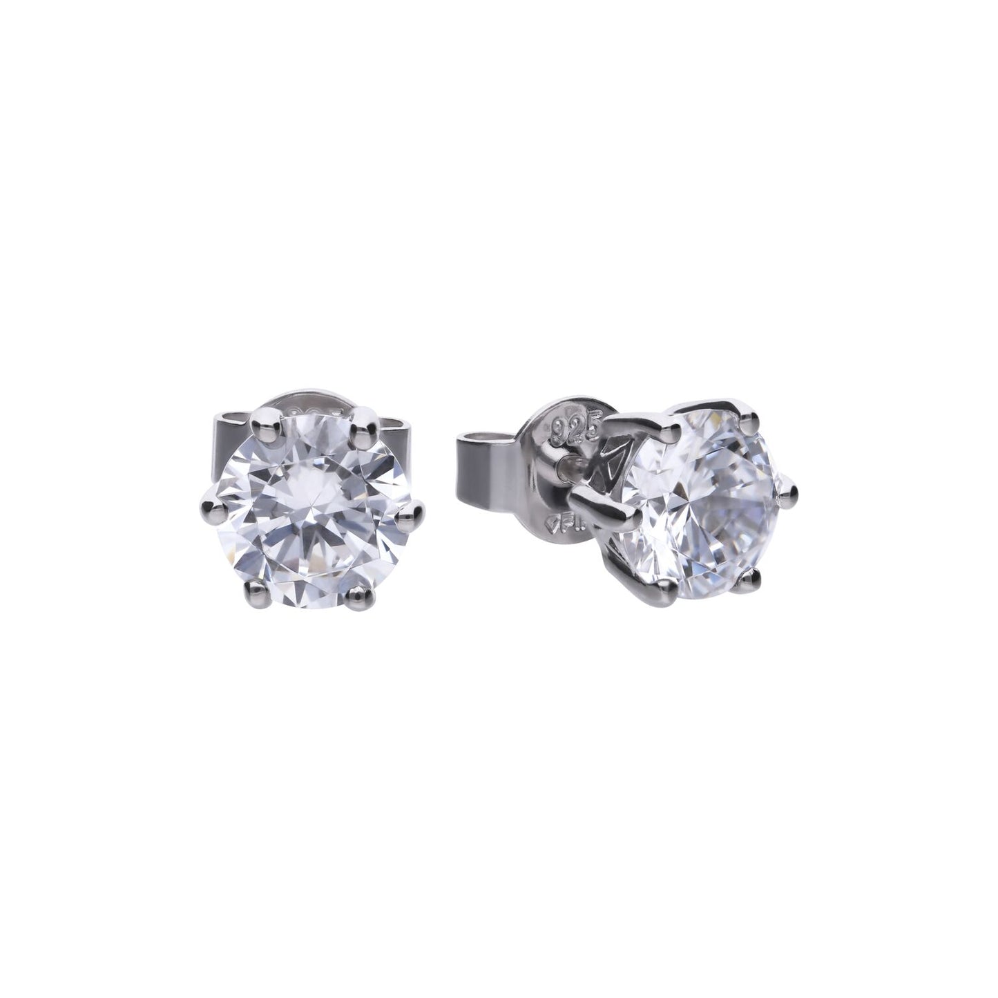 E5581 DF 6 Claw ZIRC 2.0ct Solitaire Std Earrings