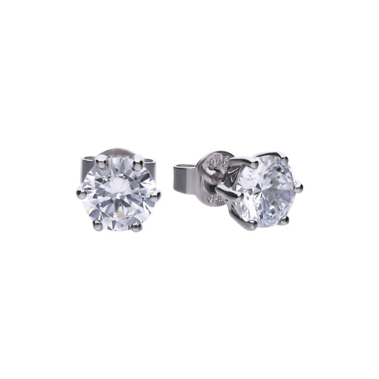 E5581 DF 6 Claw ZIRC 2.0ct Solitaire Std Earrings