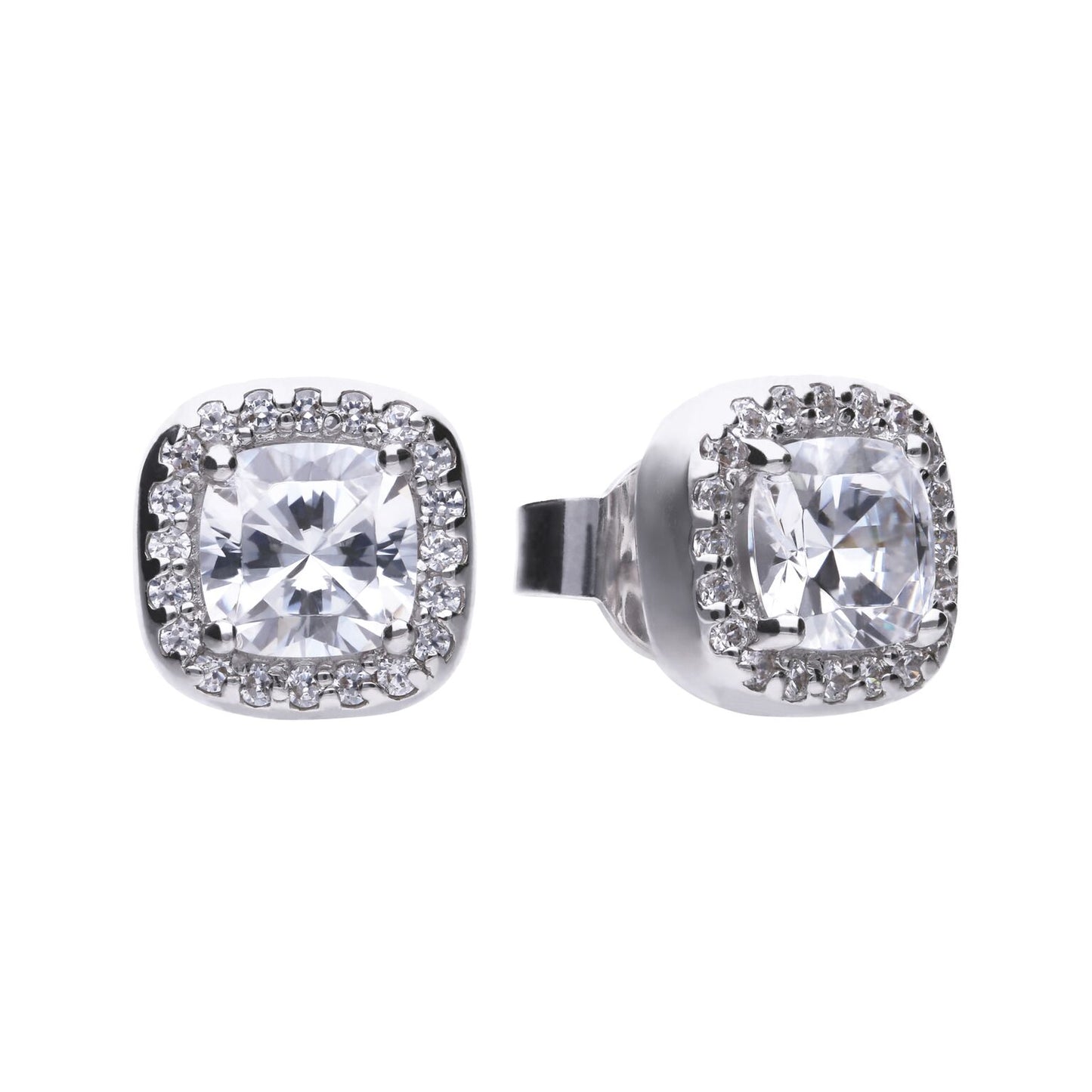 E5590 DF ZIRCONIA Square Pave Std Earrings