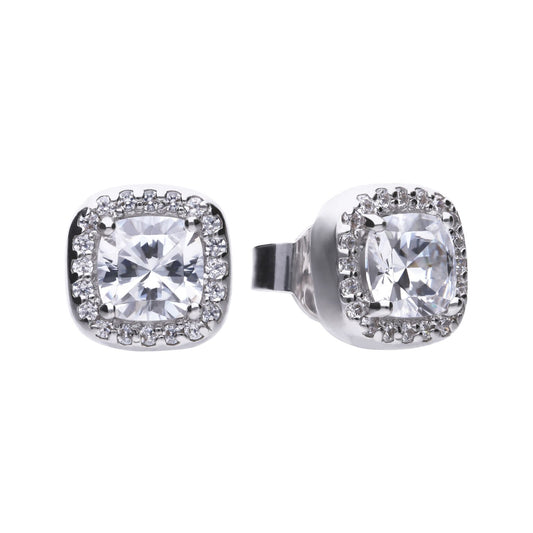 E5590 DF ZIRCONIA Square Pave Std Earrings