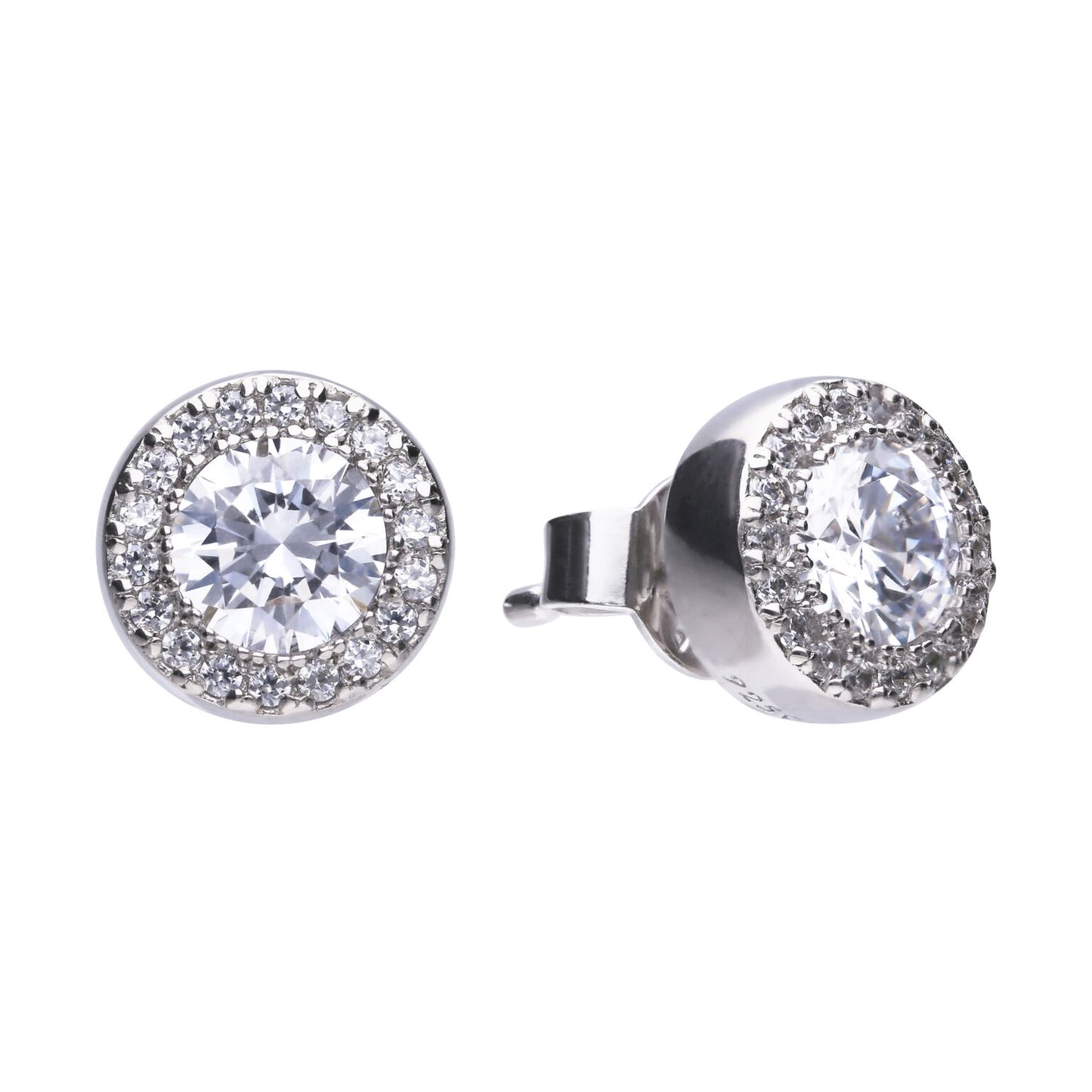 E5591 DF ZIRCONIA Round Pave Stud Earrings