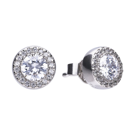 E5591 DF ZIRCONIA Round Pave Stud Earrings