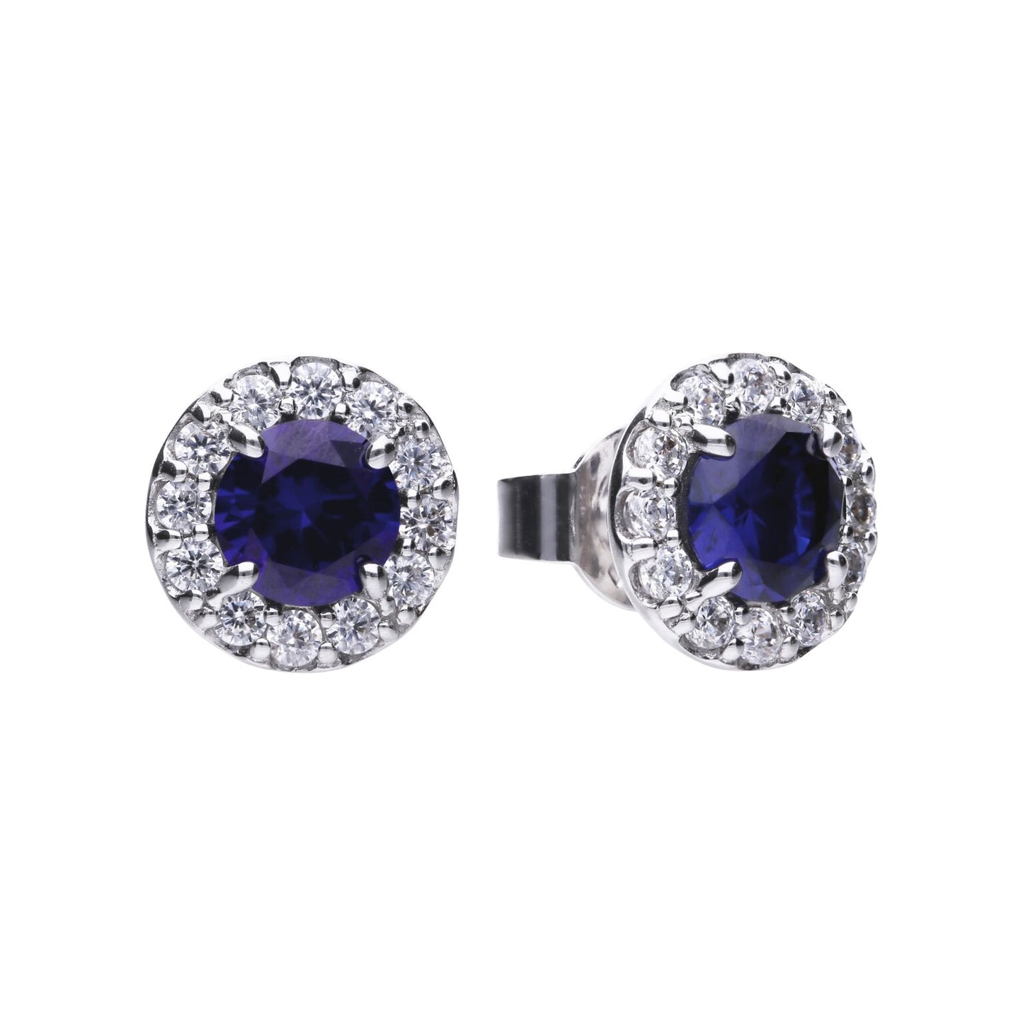 E5598 DF ZIRCONIA BLUE Rnd Clustr Earrings