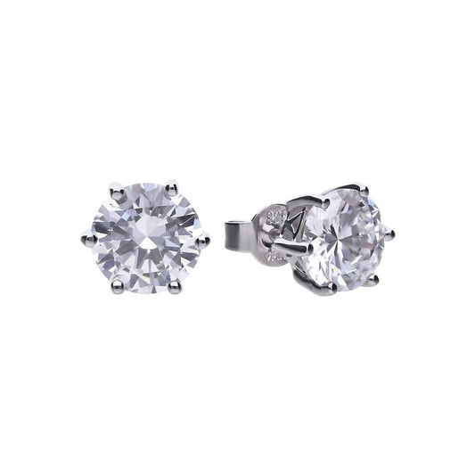 E5631 DF 6 Claw ZIRC 4.0ct Solitaire Std Earrings