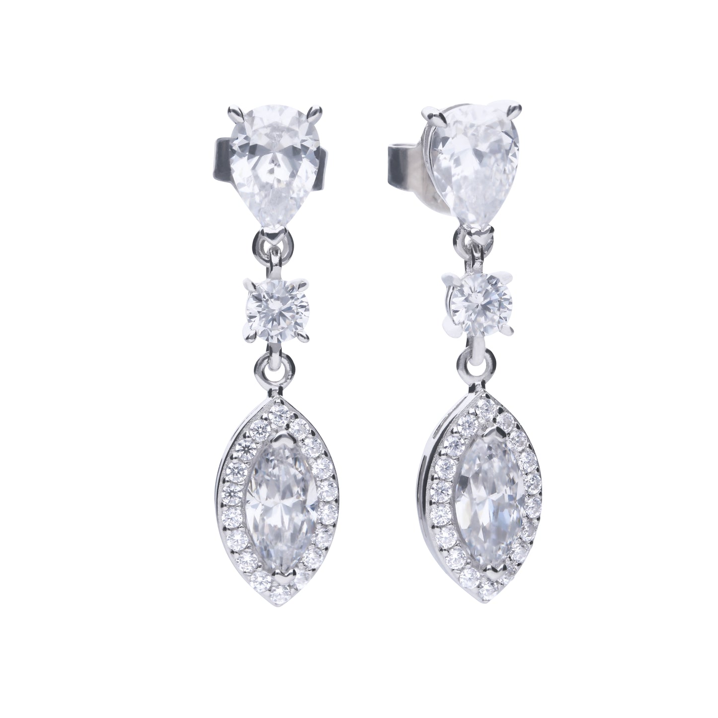 E5785 DF ZIRC Marquise Pave Drop Earrings