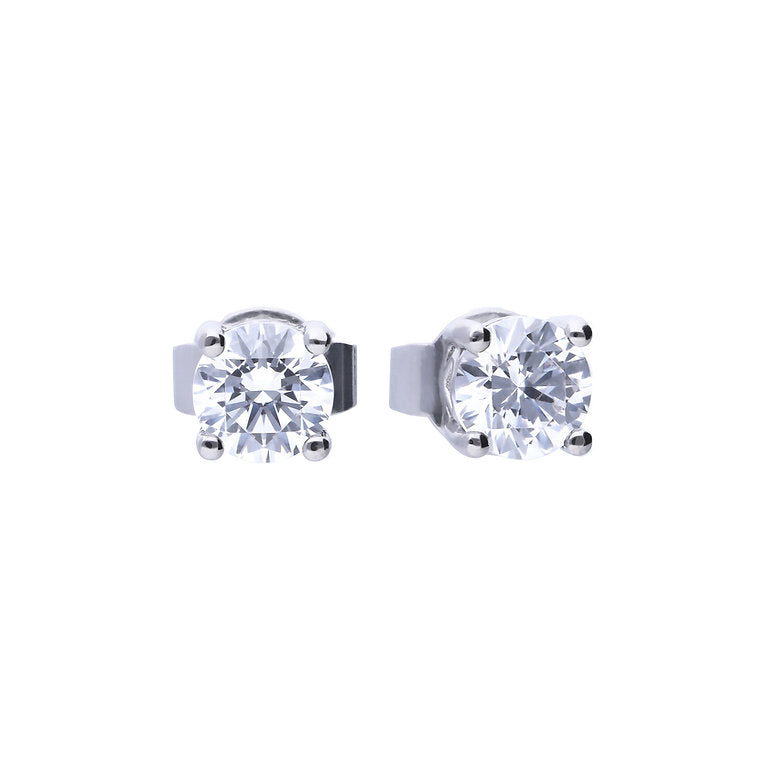 E5905 DF 4 Claw ZIRC 0.5ct Solitaire Std Earrings