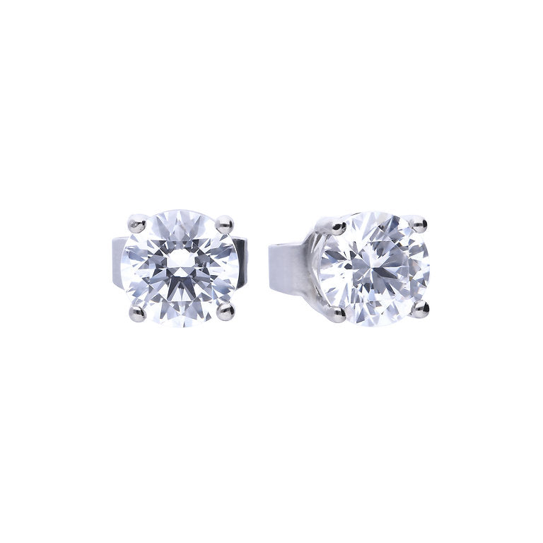 E5906 DF 4 Claw ZIRC 0.75ct Solitair Std Earrings