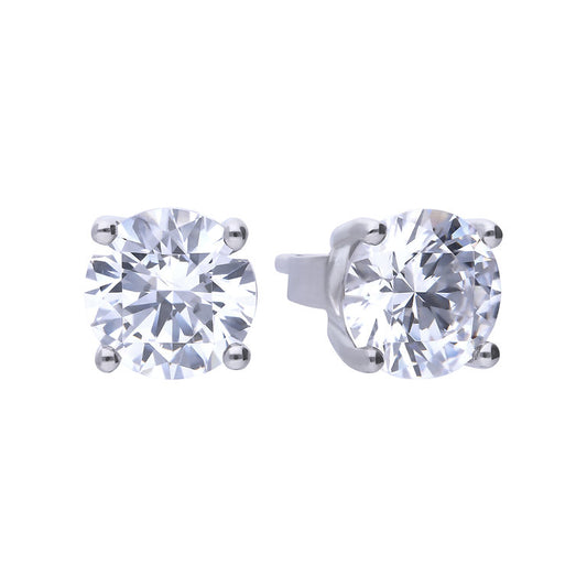 E5908 DF 4 Claw ZIRC 2.0ct Solitaire Std Earrings