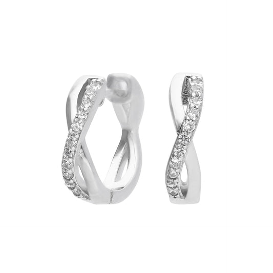 E6065 DF ZIRC Pave Infinity Hoop Earrings