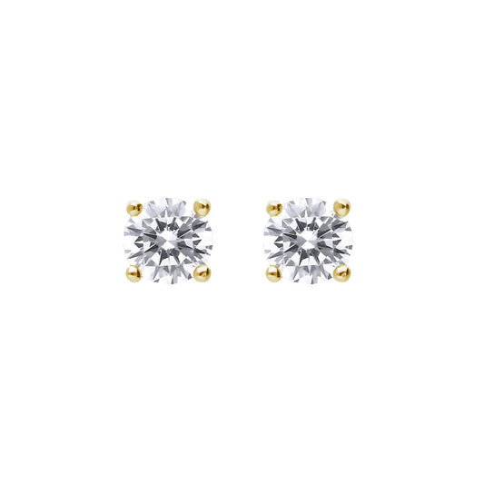 E6298 DF 4 Claw ZIRC 4mm Solitaire Stud Earrings