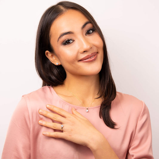 P5393 DF 4 Claw GLD PLT ZIRC 0.5ct Soltr Pendant