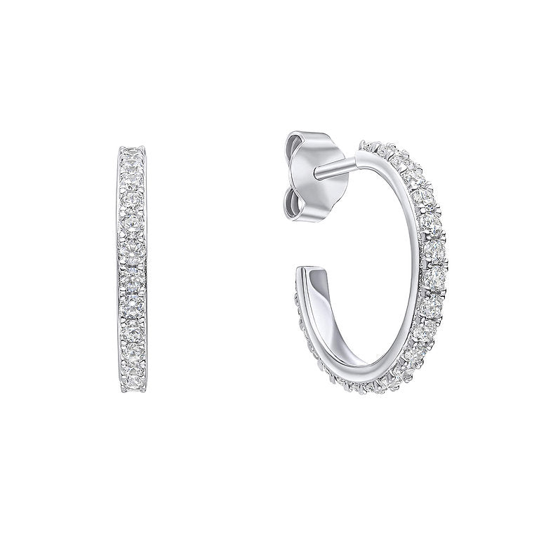 E6406 DF ZIRCONIA 3/4 Hoop Earrings