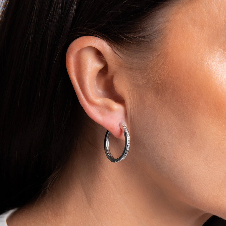 E5605 DF ZIRCONIA Classic Hoop Earrings