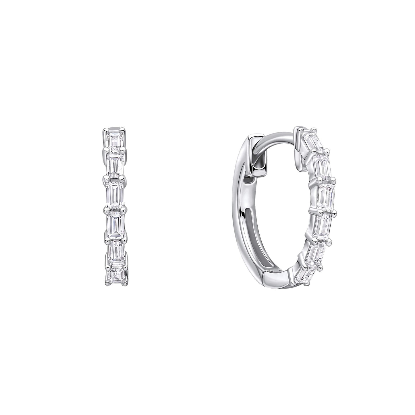 DF Micro Baguette Hoop Earrings