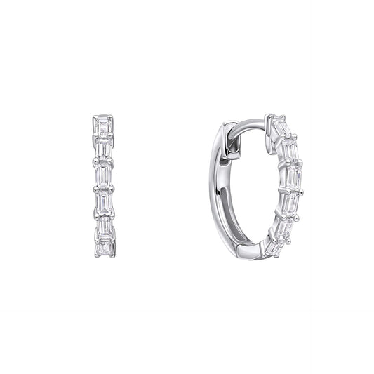 DF Micro Baguette Hoop Earrings