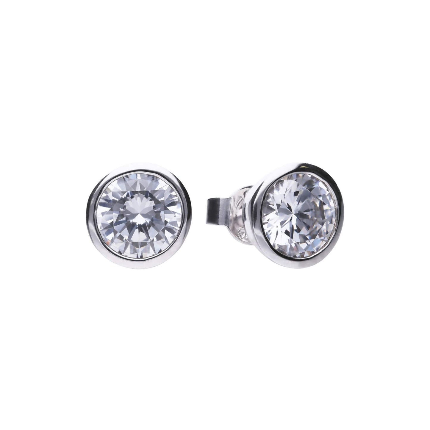E5621 ZIRC Rub Over 3.00ct Soltir Earrings