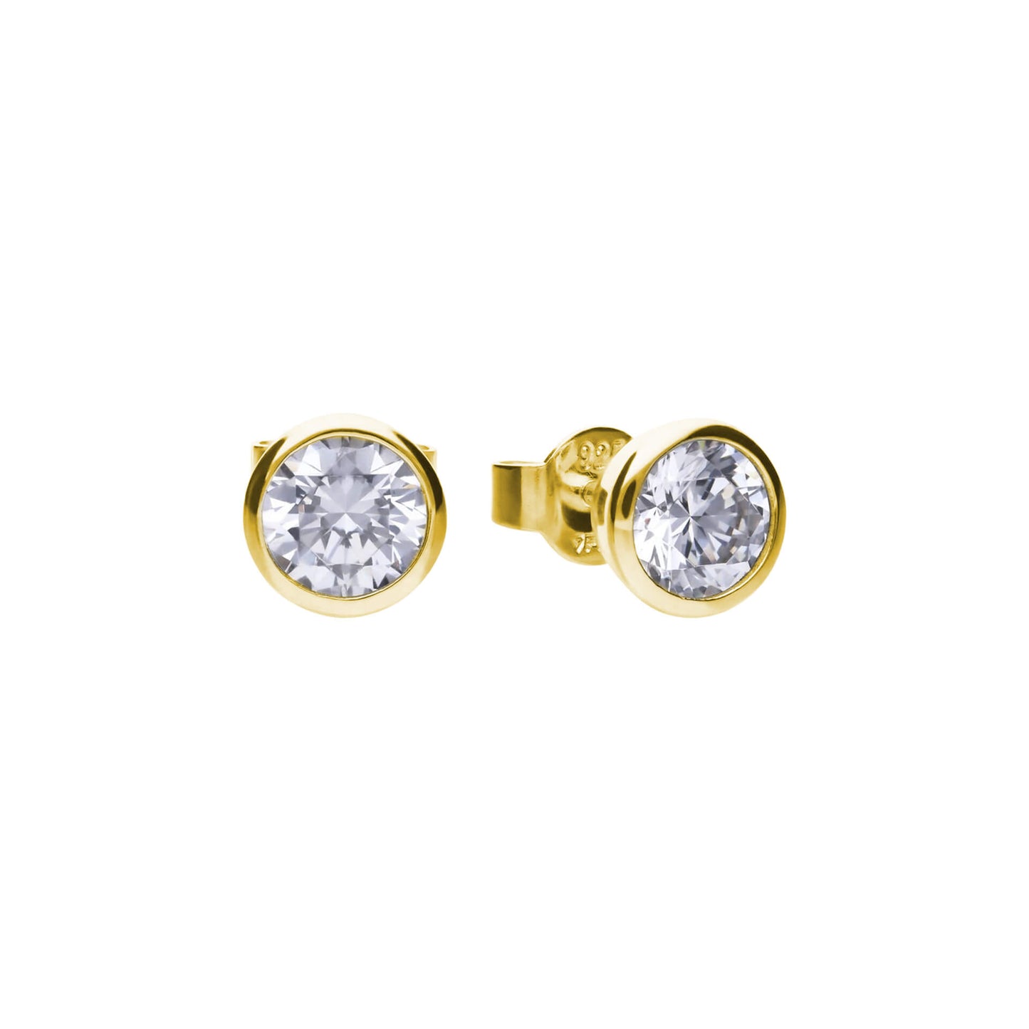 DF Gold Plate 0.75ct Each Stud Earrings