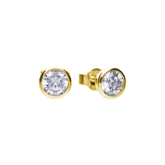 DF Gold Plate 0.75ct Each Stud Earrings