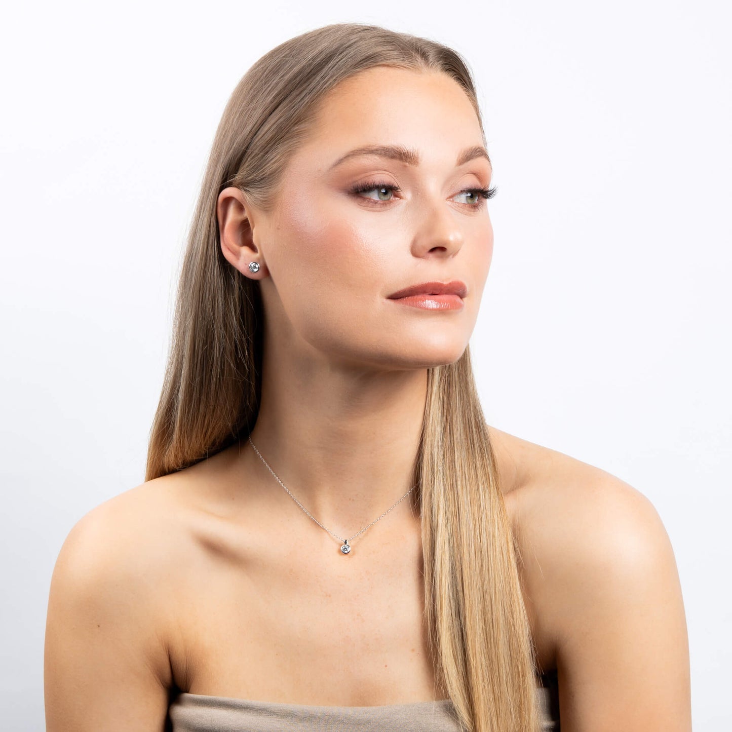 E5618 ZIRC Rub Over 1.00ct Soltir Earrings